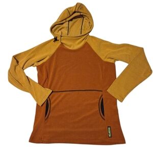 NEW Melanzana Micro Grid Hoodie V2 Sweatshirt Pumpkin Sunflower Women's Medium